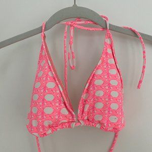 Neon pink and white bikini